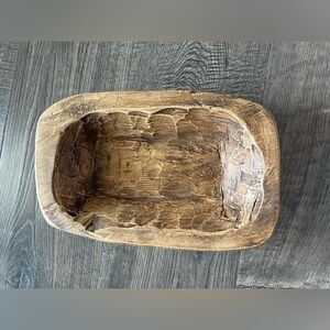 Rustic Wooden Carved Bowl